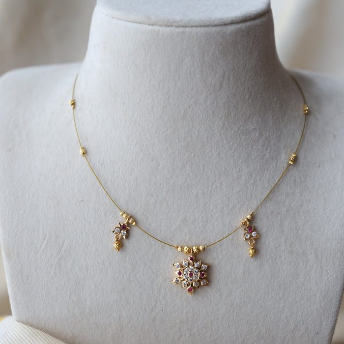 Heritage gold plated invisible short necklace IN90251