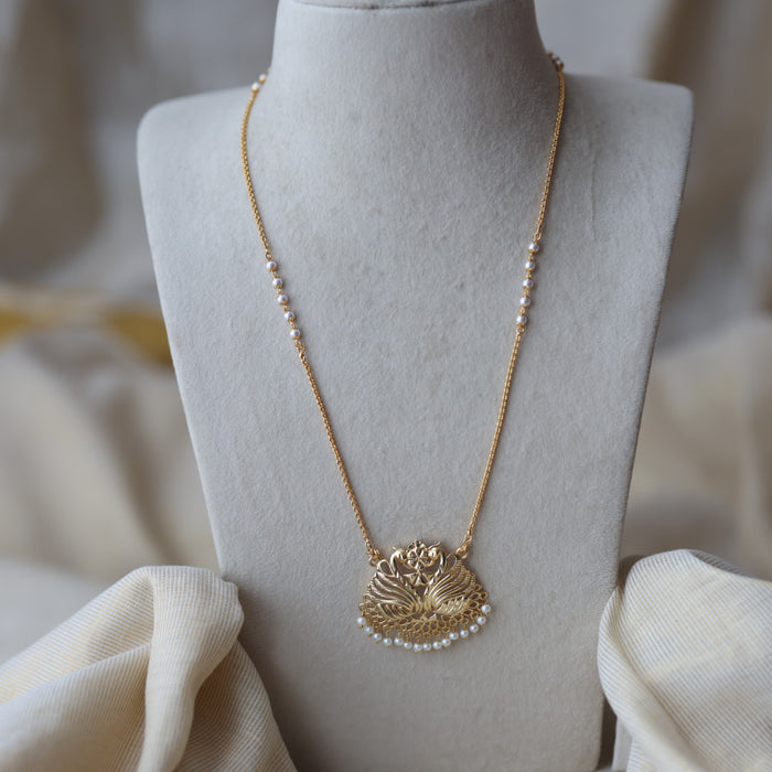 Heritage gold plated padakam long necklace HP1344