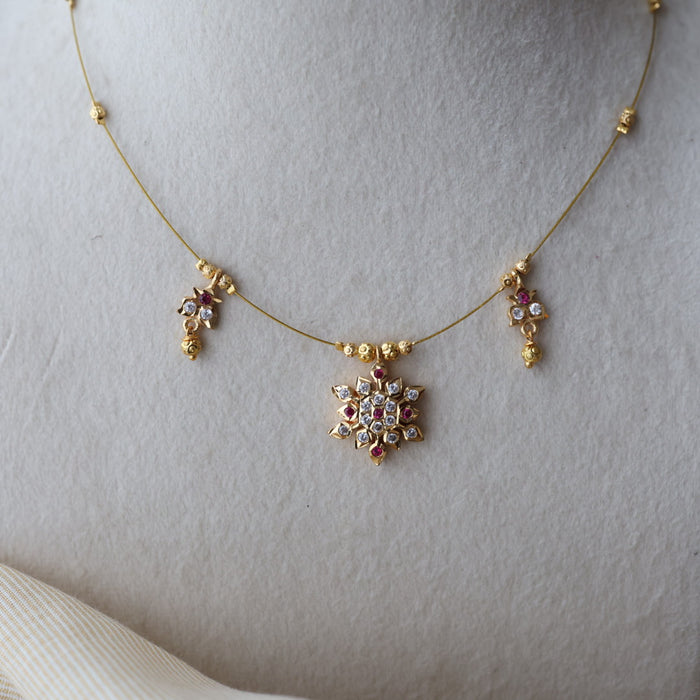 Heritage gold plated invisible short necklace IN90251