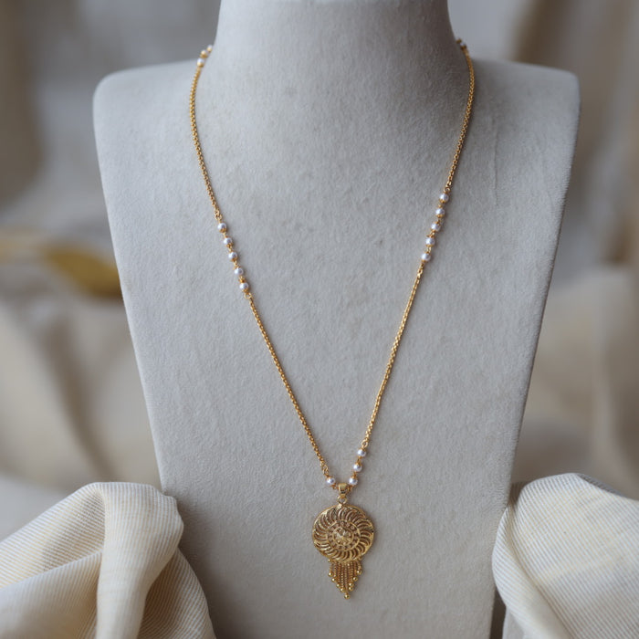 Heritage gold plated padakam long necklace HP5789