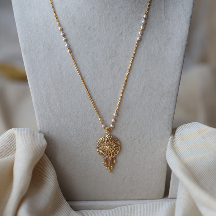 Heritage gold plated padakam long necklace HP5789