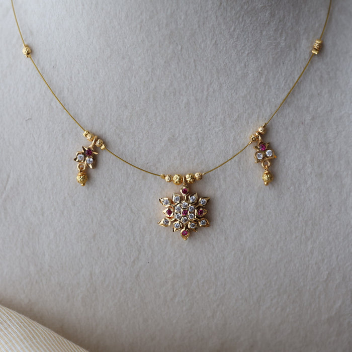 Heritage gold plated invisible short necklace IN90251