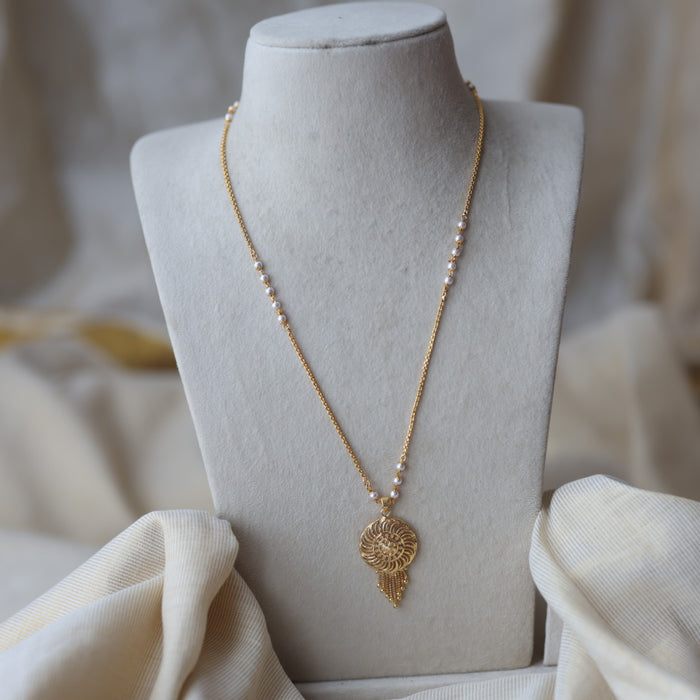 Heritage gold plated padakam long necklace HP5789