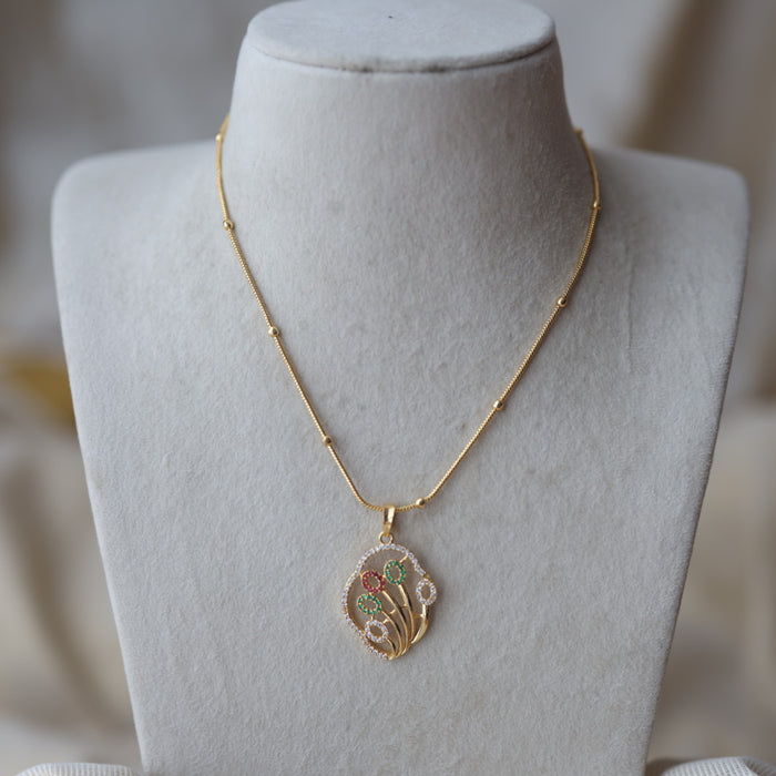 Heritage gold plated simple chain with pendant HC8002