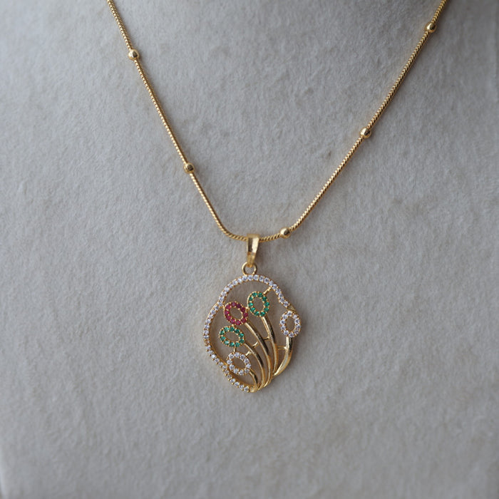 Heritage gold plated simple chain with pendant HC8002