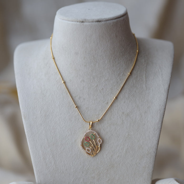 Heritage gold plated simple chain with pendant HC8002