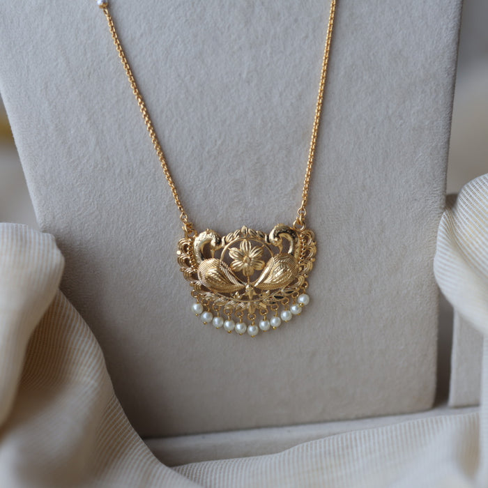 Heritage gold plated padakam long necklace HP243