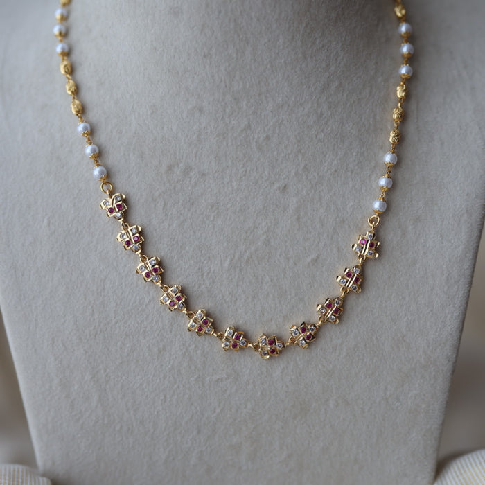 Heritage gold plated short necklace HC689