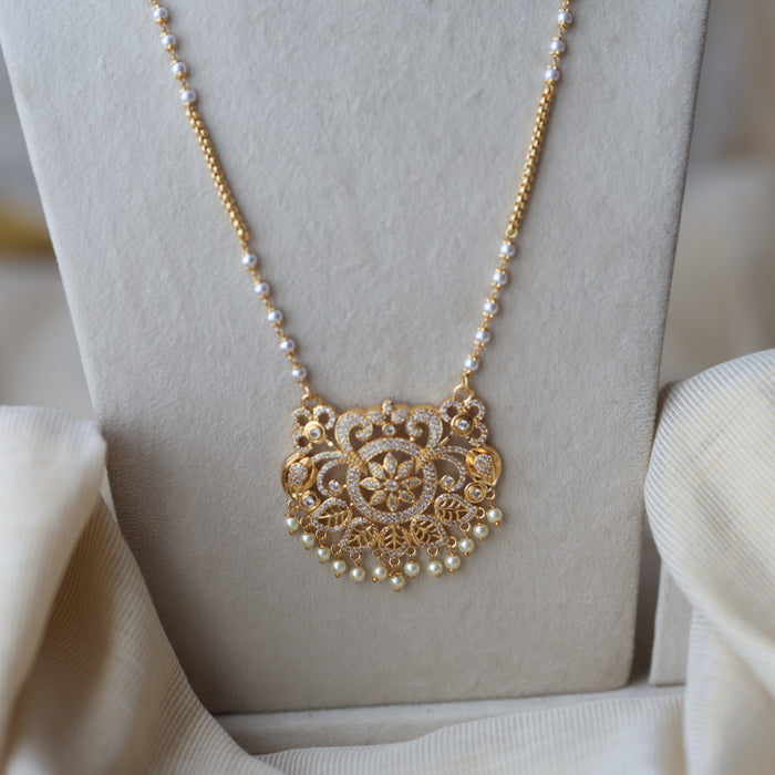 Heritage gold plated padakam long necklace HP5123