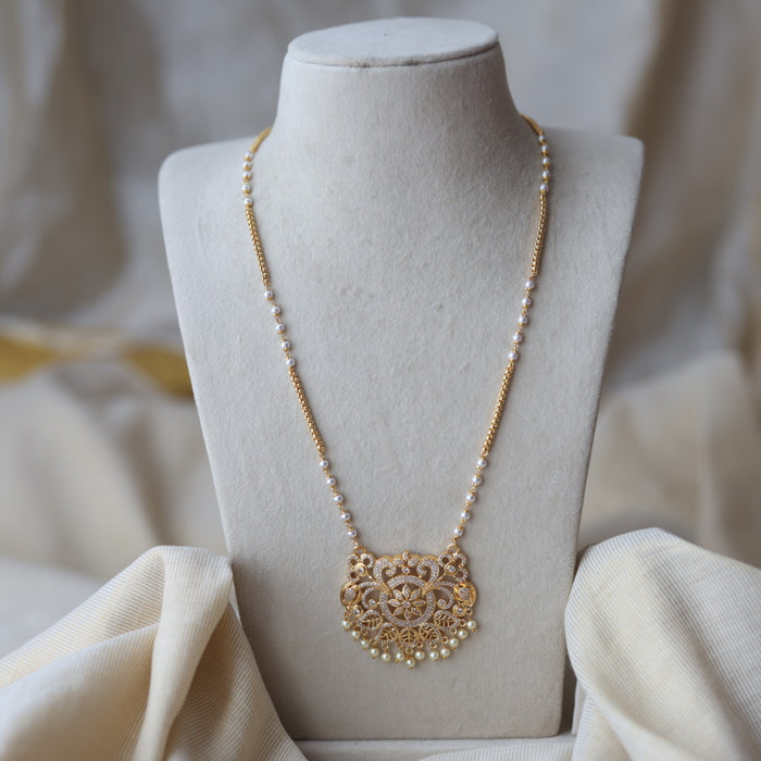 Heritage gold plated padakam long necklace HP5123