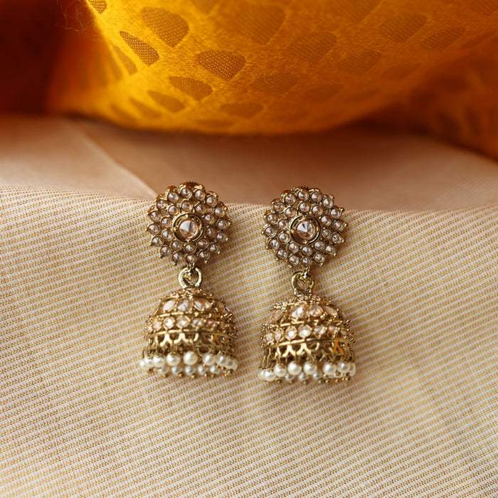 Trendy pearl jumka earrings TJ2012