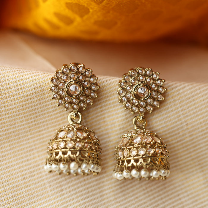 Trendy pearl jumka earrings TJ2012
