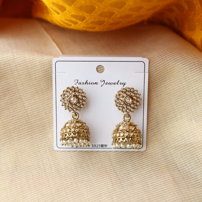 Trendy pearl jumka earrings TJ2012