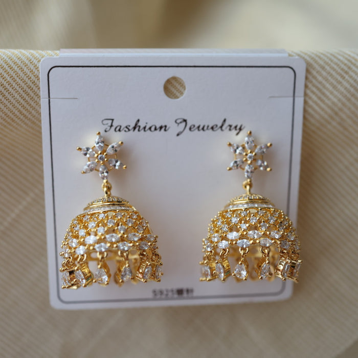 Heritage white stone jumka earrings HJ9499