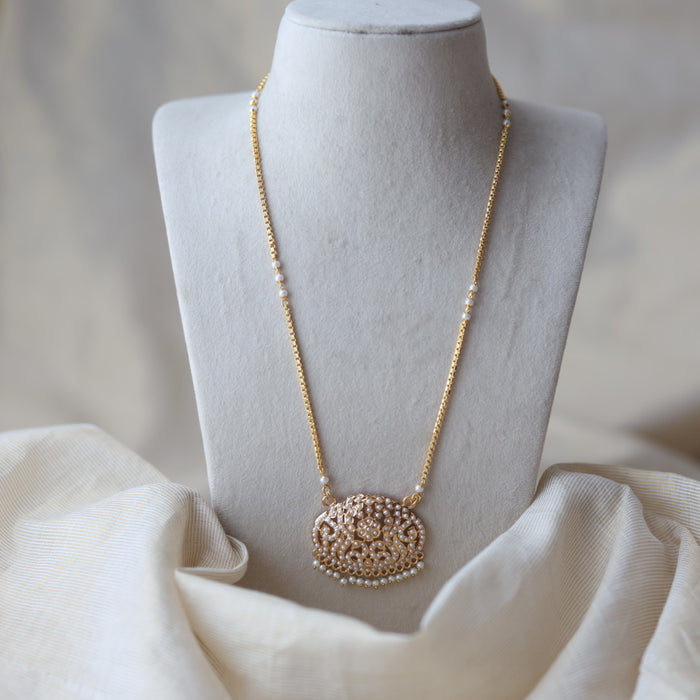 Heritage gold plated padakam long necklace HP988