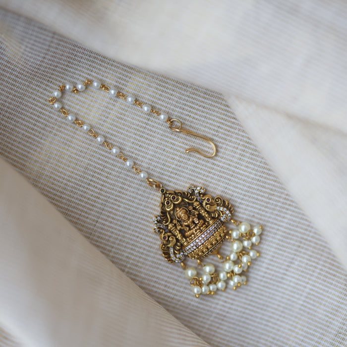 Antique gold temple design maang tikka  TA1568