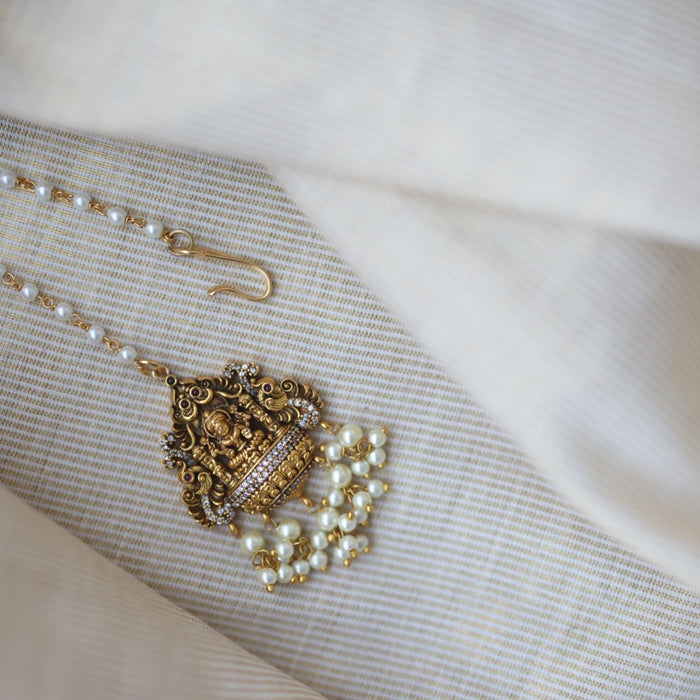 Antique gold temple design maang tikka  TA1568