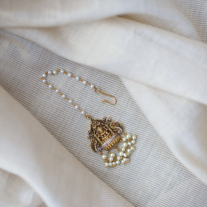 Antique gold temple design maang tikka  TA1568