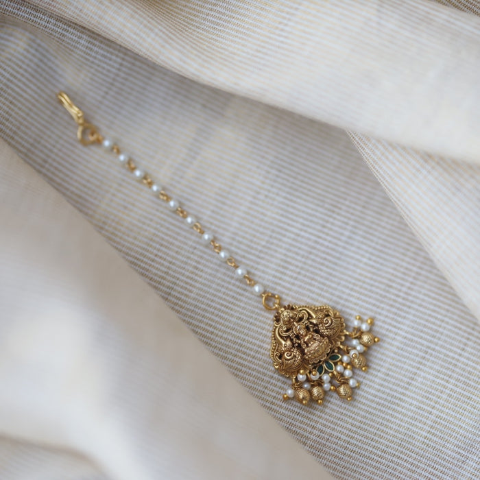 Antique gold temple design maang tikka  TA1569