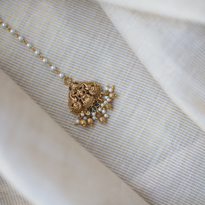 Antique gold temple design maang tikka  TA1569