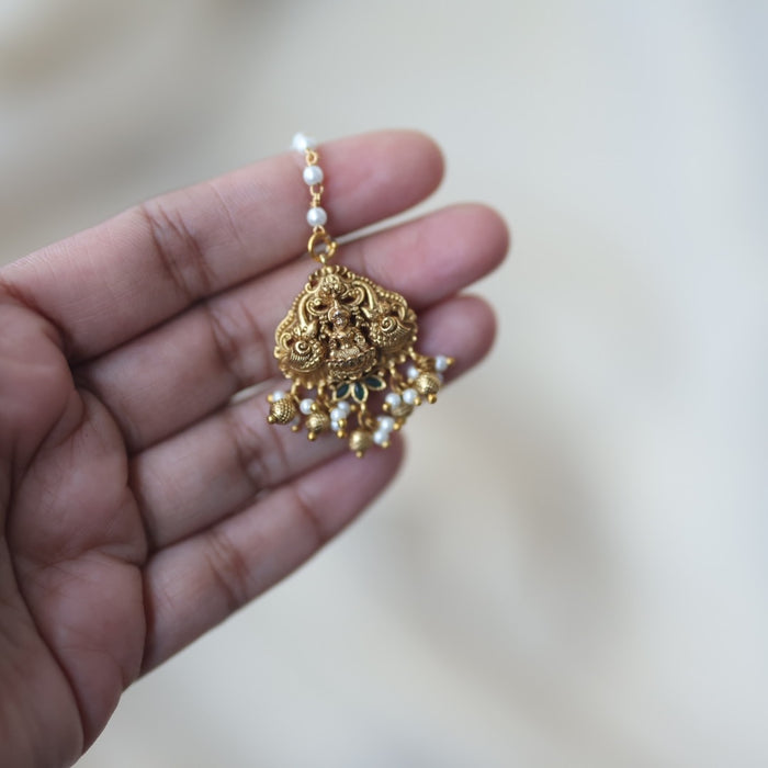 Antique gold temple design maang tikka  TA1569