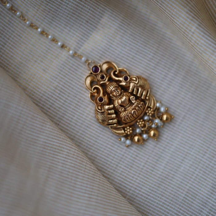 Antique gold temple design maang tikka  TA1570