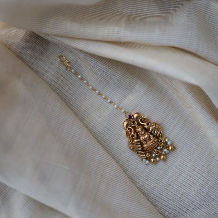 Antique gold temple design maang tikka  TA1570