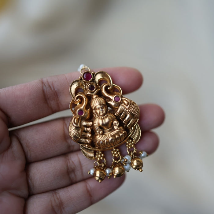 Antique gold temple design maang tikka  TA1570