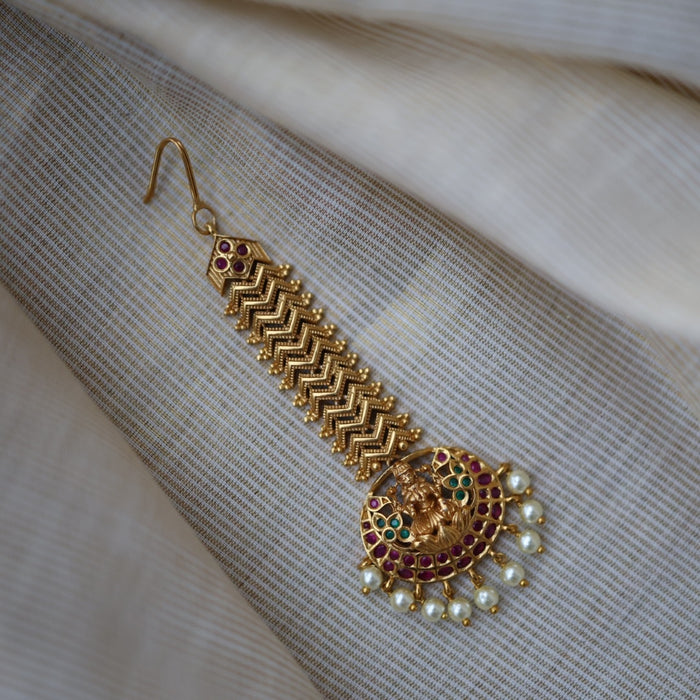 Antique gold temple design maang tikka  TA1573