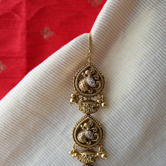 Antique goldt emple design and green pearl tikka  TA47234