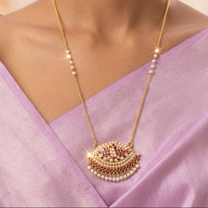Heritage gold plated padakam necklace HP5311