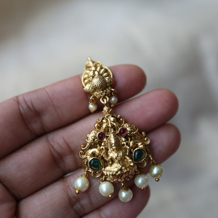 Antique temple design pearl tikka  TA4776