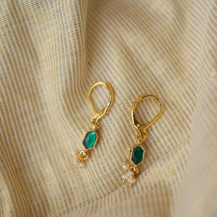 Invisible chain kundan stone short necklace with earrings IN118