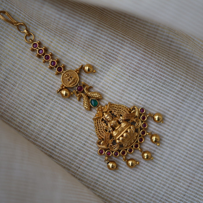 Antique gold temple design maang tikka  TA1511