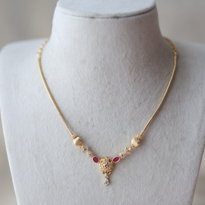 Heritage gold plated short necklace set H356