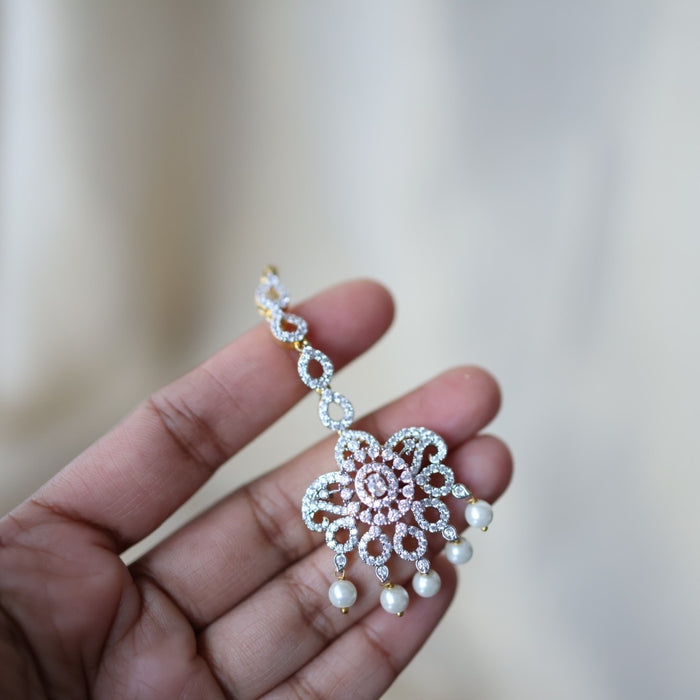 Heritage gold plated pearl maang tikka TH9199