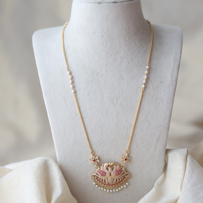 Heritage gold plated padakam long necklace HP8772