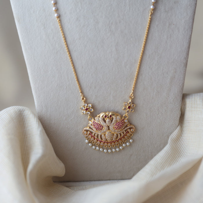 Heritage gold plated padakam long necklace HP8772