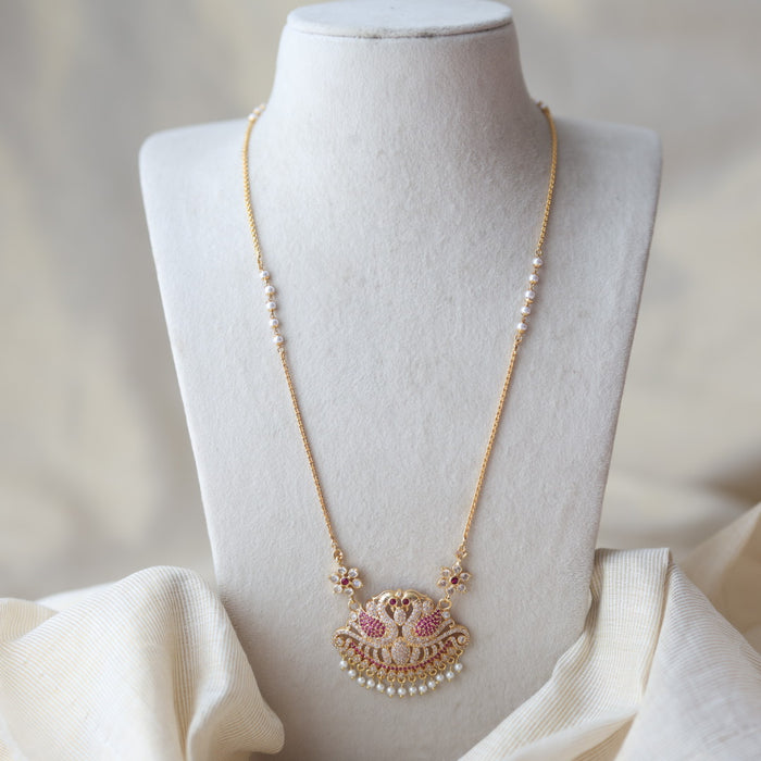 Heritage gold plated padakam long necklace HP8772