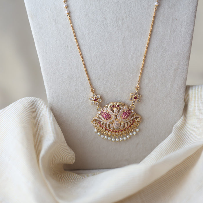 Heritage gold plated padakam long necklace HP8772