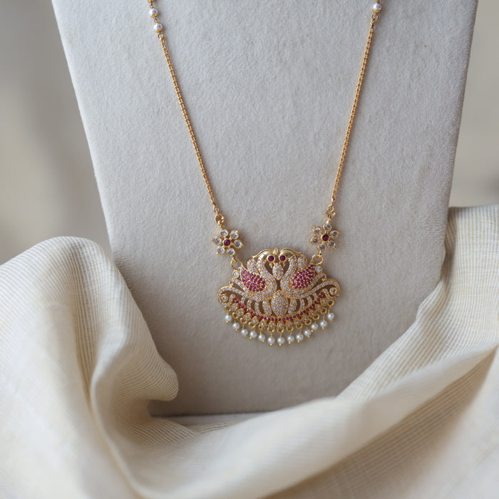 Heritage gold plated padakam long necklace HP8772