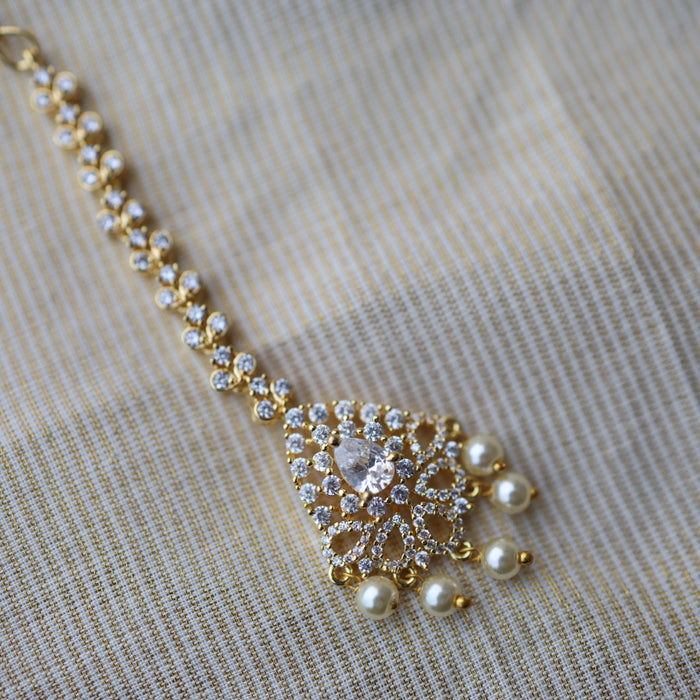 Heritage gold plated white tone tikka TH2889