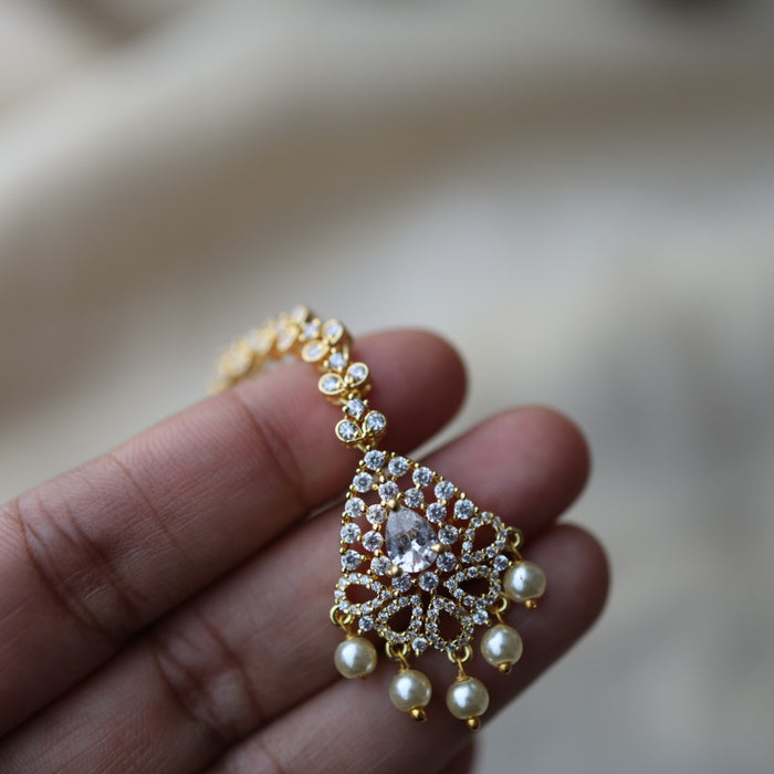 Heritage gold plated white tone tikka TH2889