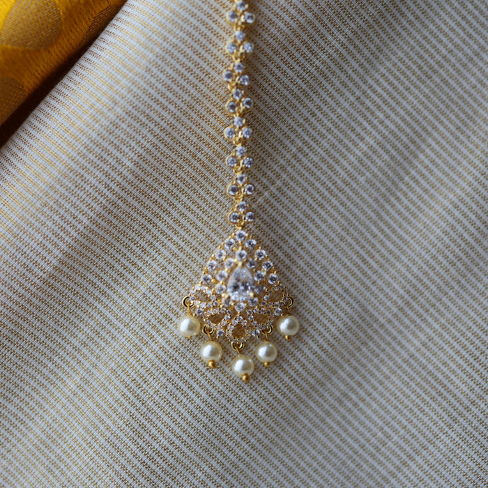 Heritage gold plated white tone tikka TH2889