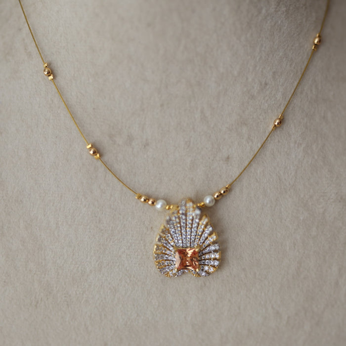 Heritage gold plated invisible short necklace IN9089