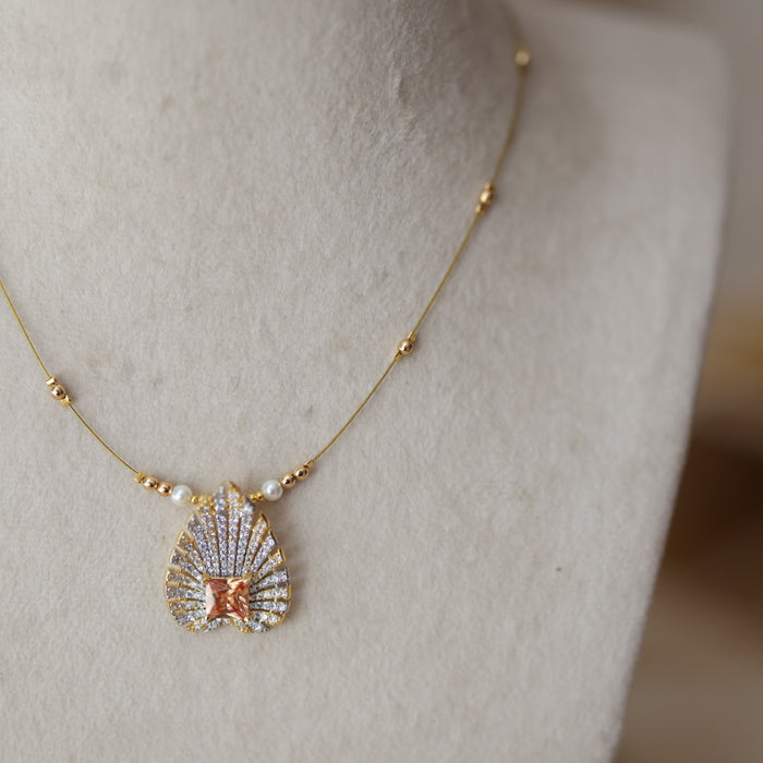Heritage gold plated invisible short necklace IN9089