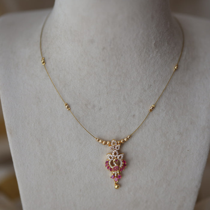 Heritage gold plated invisible short necklace IN911