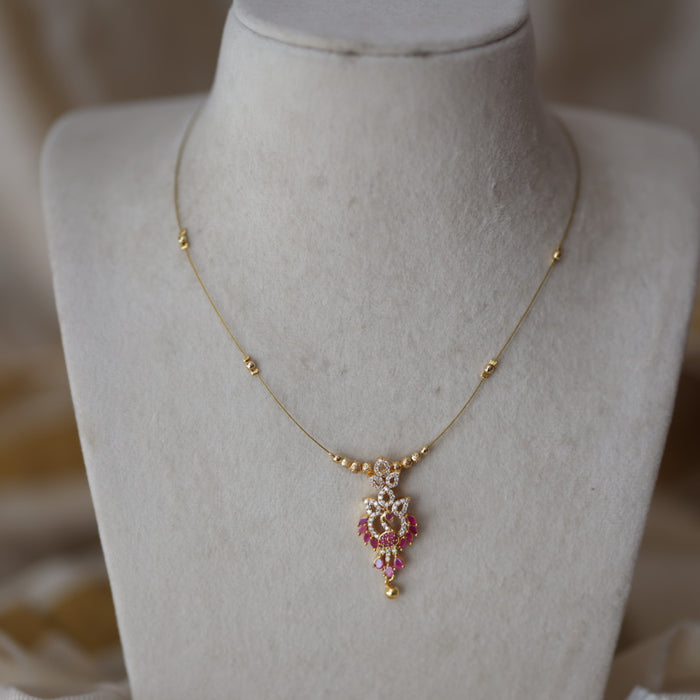 Heritage gold plated invisible short necklace IN911