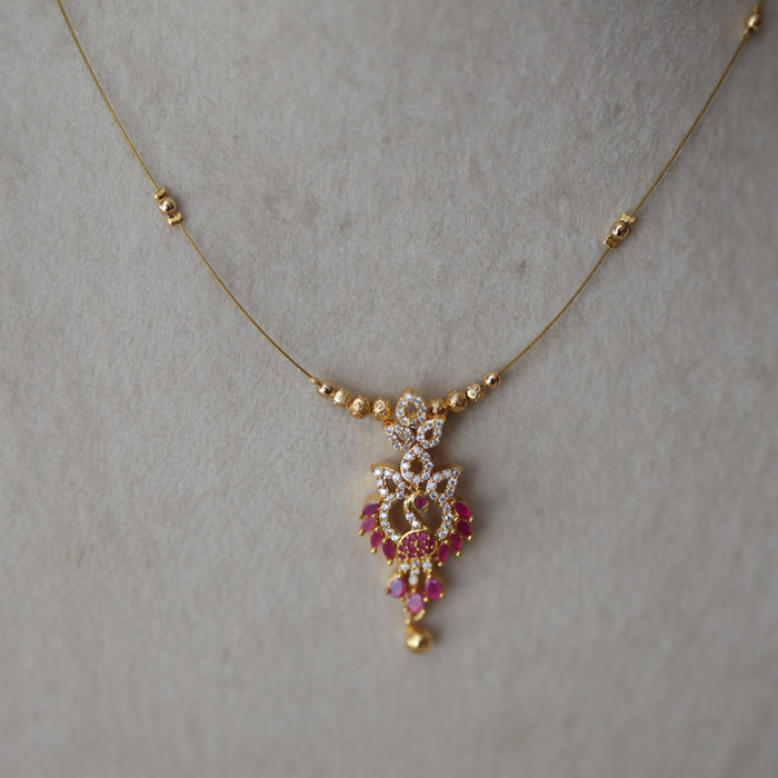 Heritage gold plated invisible short necklace IN911