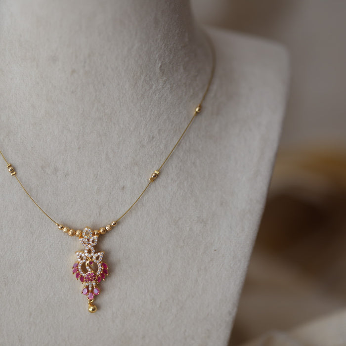 Heritage gold plated invisible short necklace IN911
